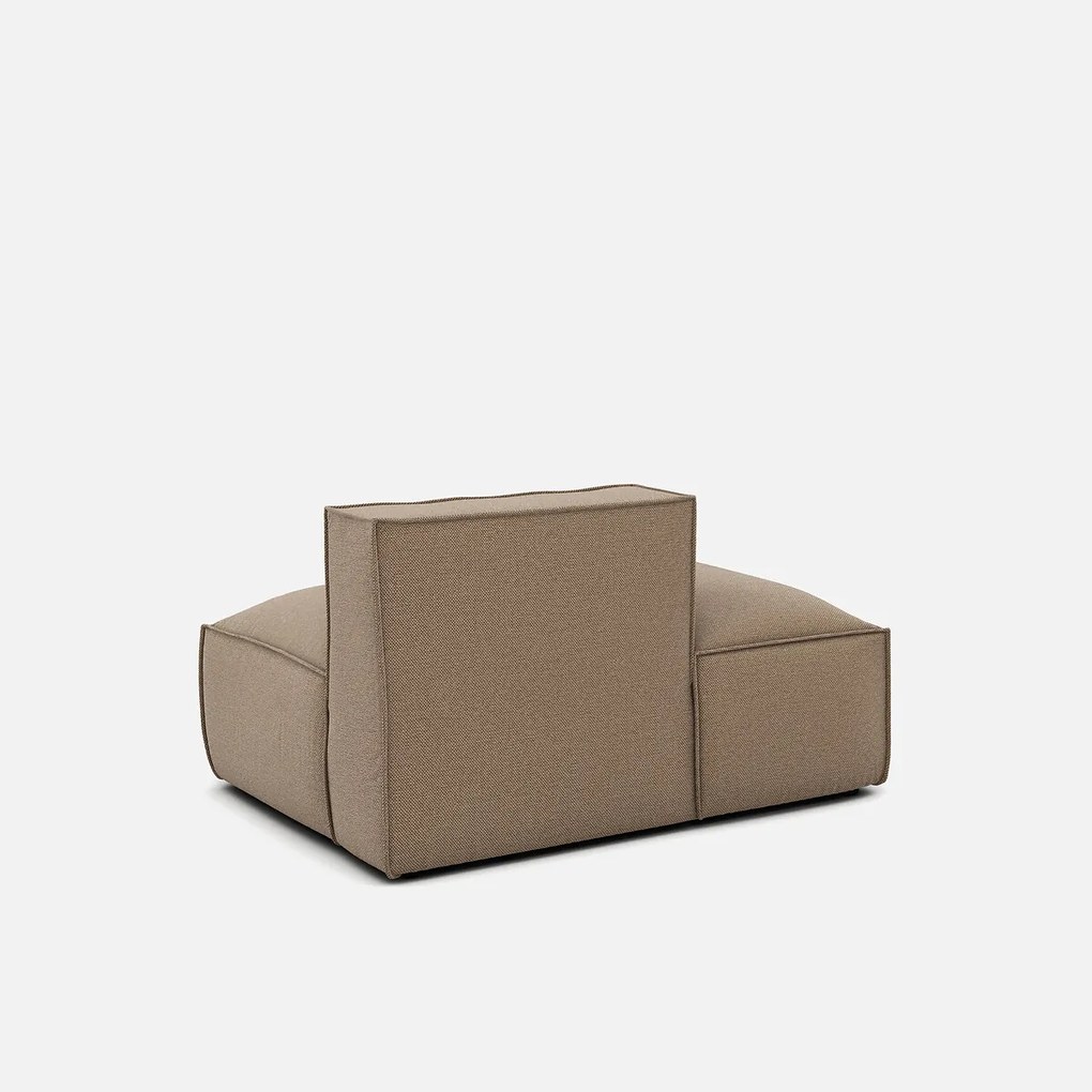 Links chaise longue-element voor modulaire bank, in structuurstof, Seven