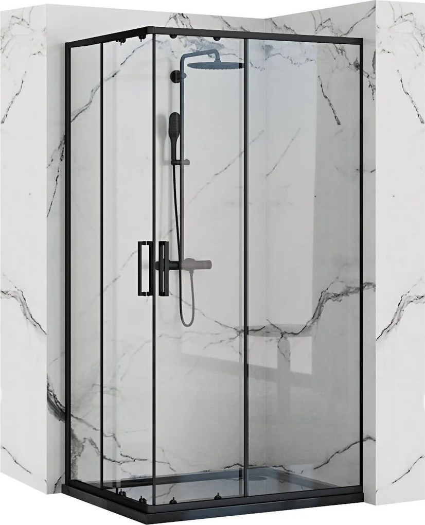 Rea Punto Zwart 80x100 douchewand