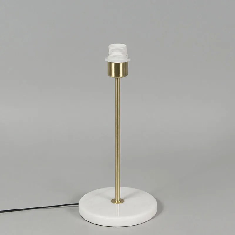 Retro tafellamp messing met Plisse kap wit 25 cm - Kaso