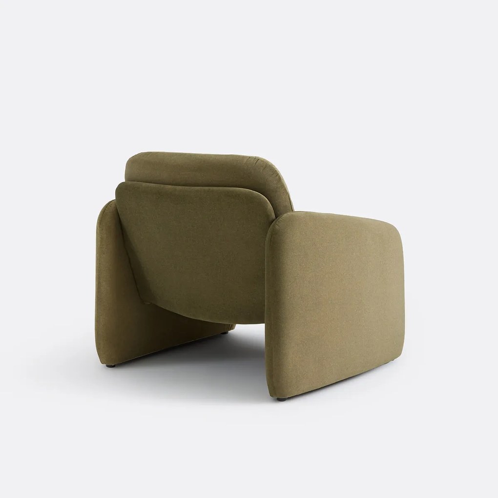 Gestoffeerde fauteuil, mat fluweel, Bellagio