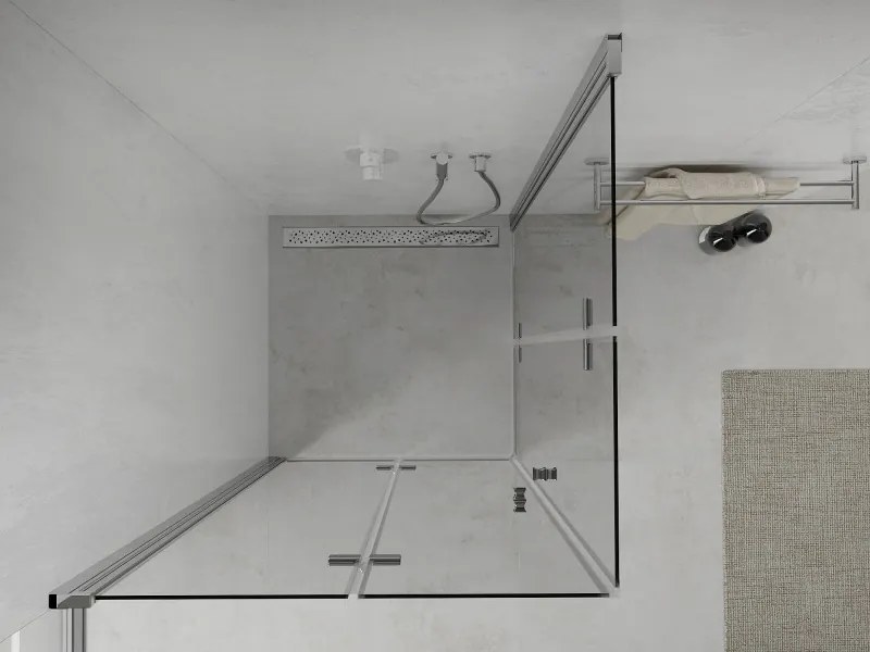 Mexen Lima Duo opvouwbare douchecabine 90 x 90 cm, transparant, chroom - 856-090-090-02-00