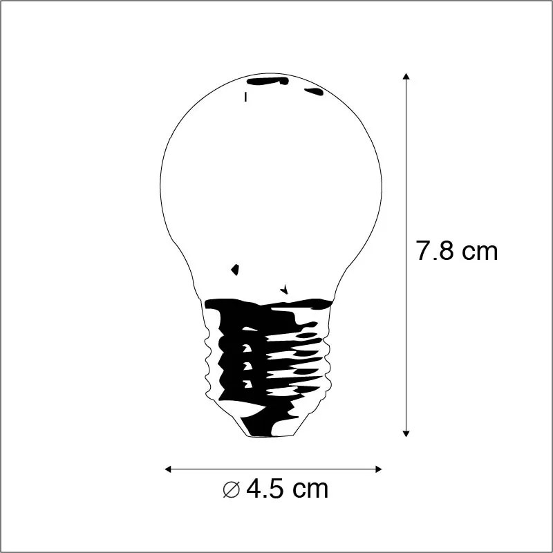 Set van 5 E27 dimbare LED kogellampen 5W 470 lm 2700K