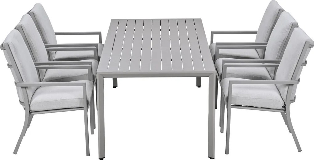 Garden Impressions Senja tuinset 7-delig taupe - Kasper tuintafel 220x93 cm