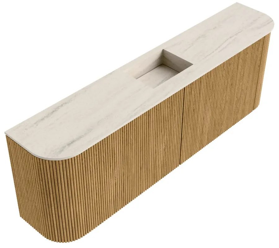 Mondiaz Joya DLux 125cm toiletmeubel ronding links/rechts oak met wastafel faye midden zonder kraangat meli