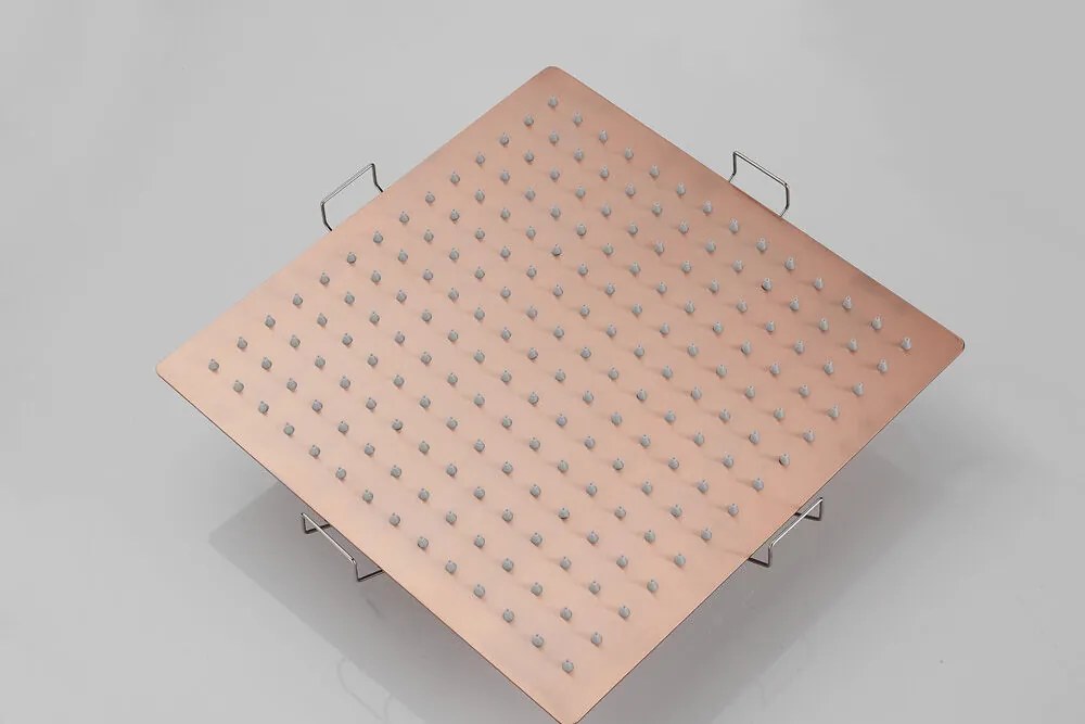Saniclear Plus inbouw regendouche met inbouw douchekop 30x30cm en staafhanddouche geborsteld koper