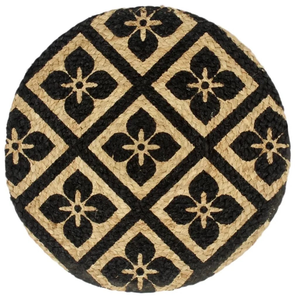 vidaXL Placemats 4 st rond 38 cm jute zwart