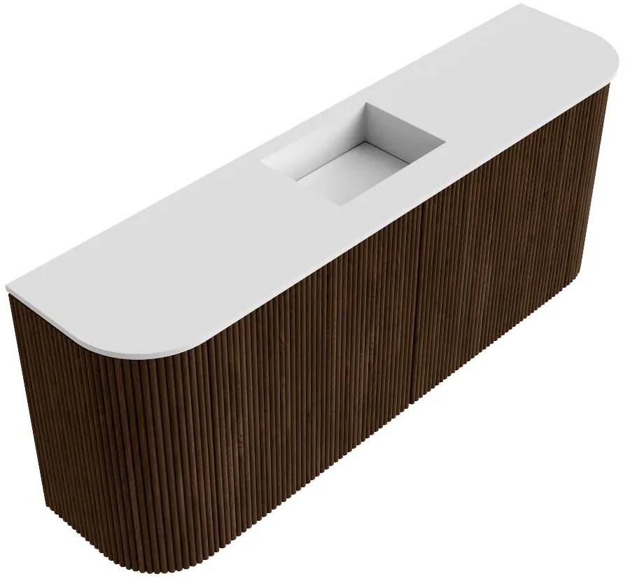 Mondiaz Joya 105cm toiletmeubel ronding links/rechts walnut met wastafel faye midden 1 kraangat talc