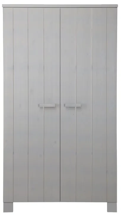 Woood Dennis Kledingkast Van Lichtgrijs Grenen - 111x55x202cm.