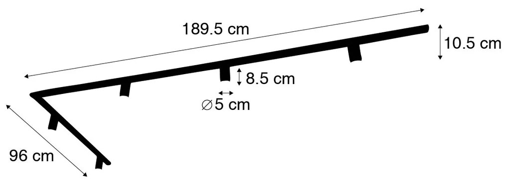 Moderne 1-fase railsysteem 5-lichts incl. E27 fitting zwart - Jeana Modern E27 Binnenverlichting Lamp