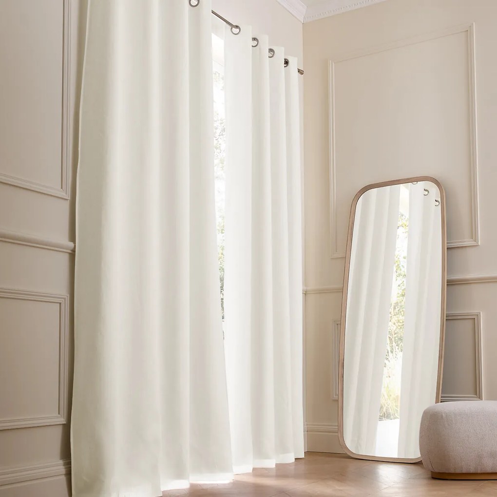 Verduisterend linnen gordijn met oogjes Colin