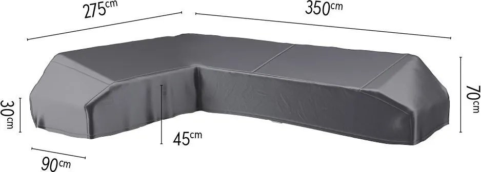Platinum Aerocover platform loungesethoes links - Ademende hoes voor loungeset met platform links 350 x 275 x 90 x H30/45/70cm