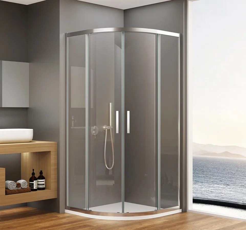 Bruckner Borg kwartronde douchecabine 90x90x195cm chroom