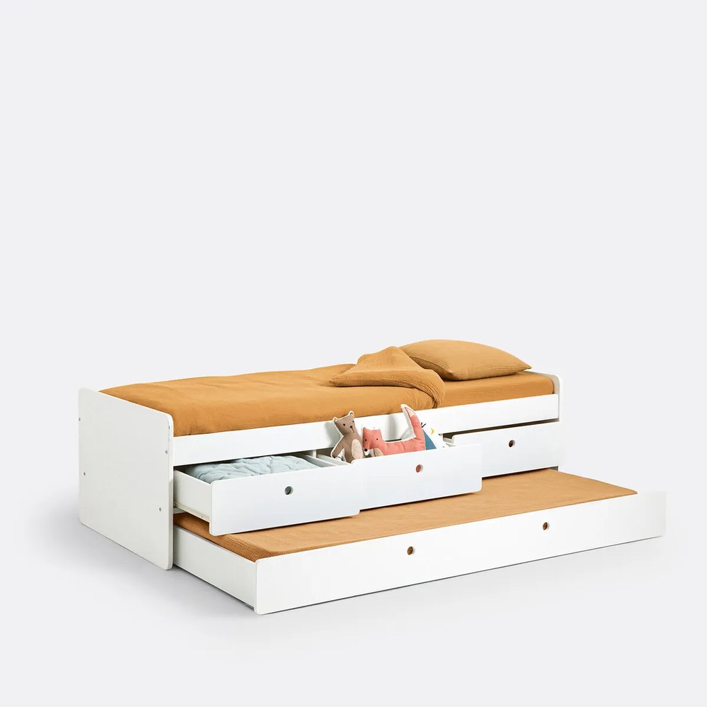 Bed met lades en lattenbodem, SELISA