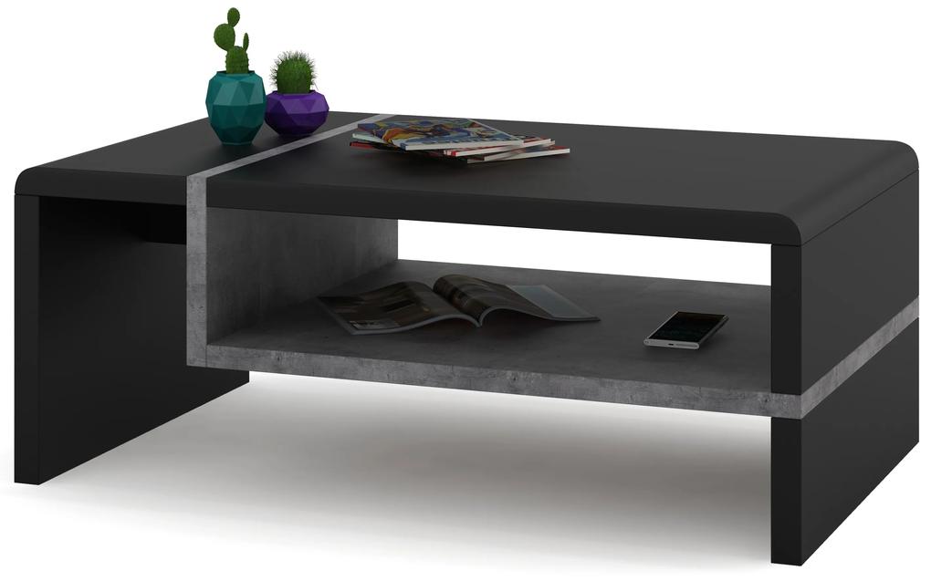 Mazzoni FOLK zwart / beton, salontafel