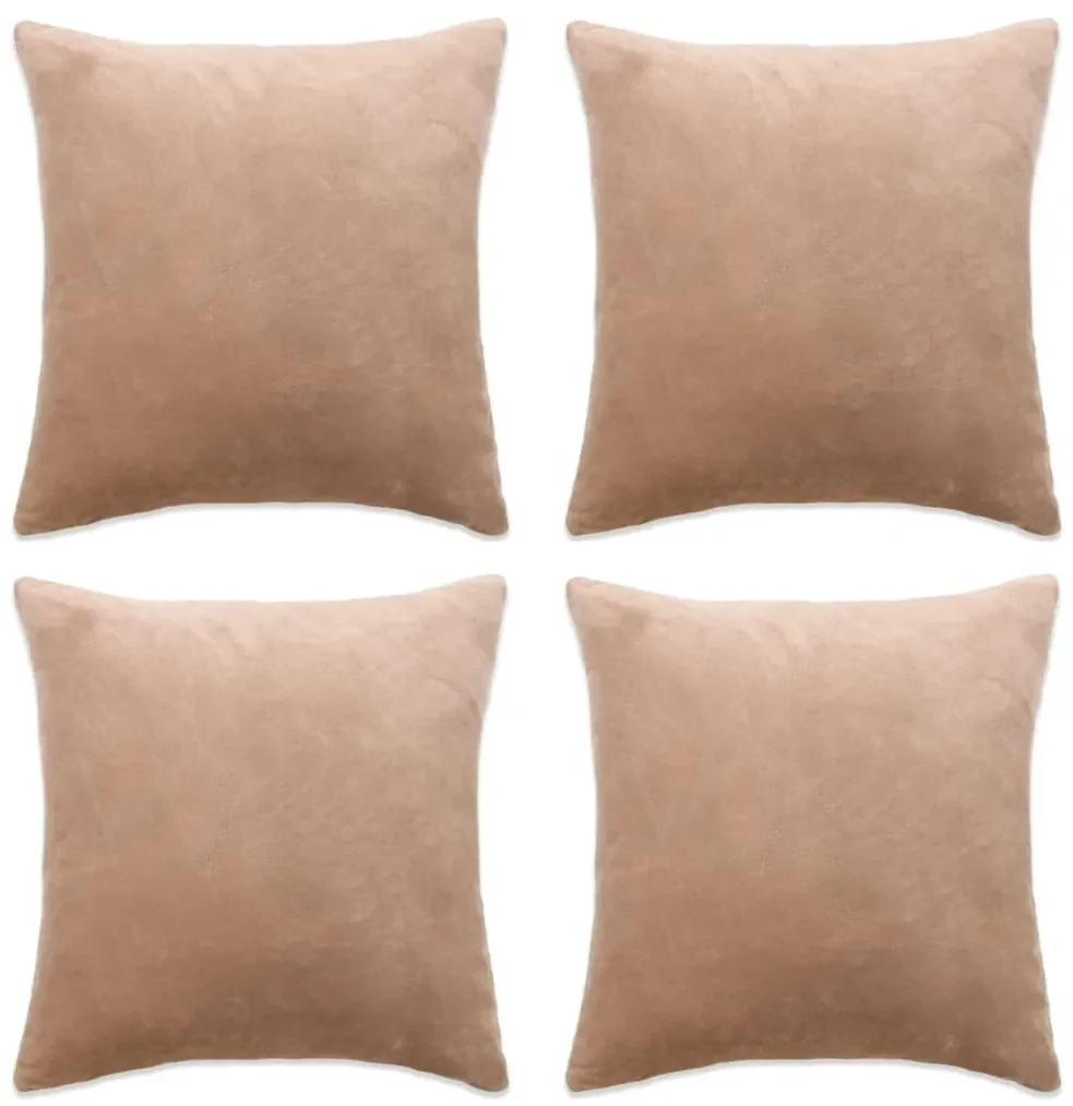 vidaXL Kussenhoezen 4 st 80x80 cm stof beige