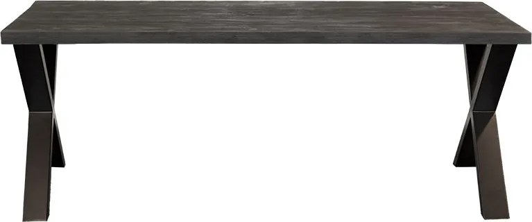 Eettafelblad massief Mango zwart - 240 x 100 x 78 cm - Bladdikte 4,0 cm