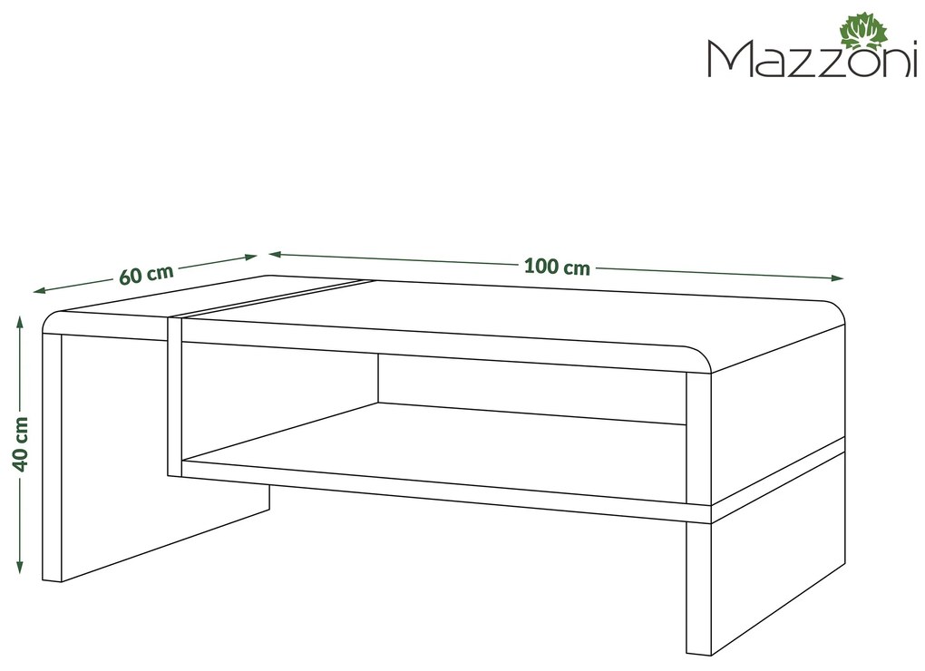 FOLK beige / zwart, moderne salontafel