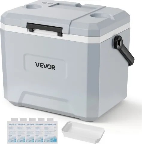 VEVOR Koelbox 22L, Passieve Koelbox, Houdt Inhoud 48 uur Koel, Geïsoleerde Box met IJsvak en Stevig Handvat, Koelbox zonder Elektrisch, Ultralicht voor Kamperen, Concerten en Sport