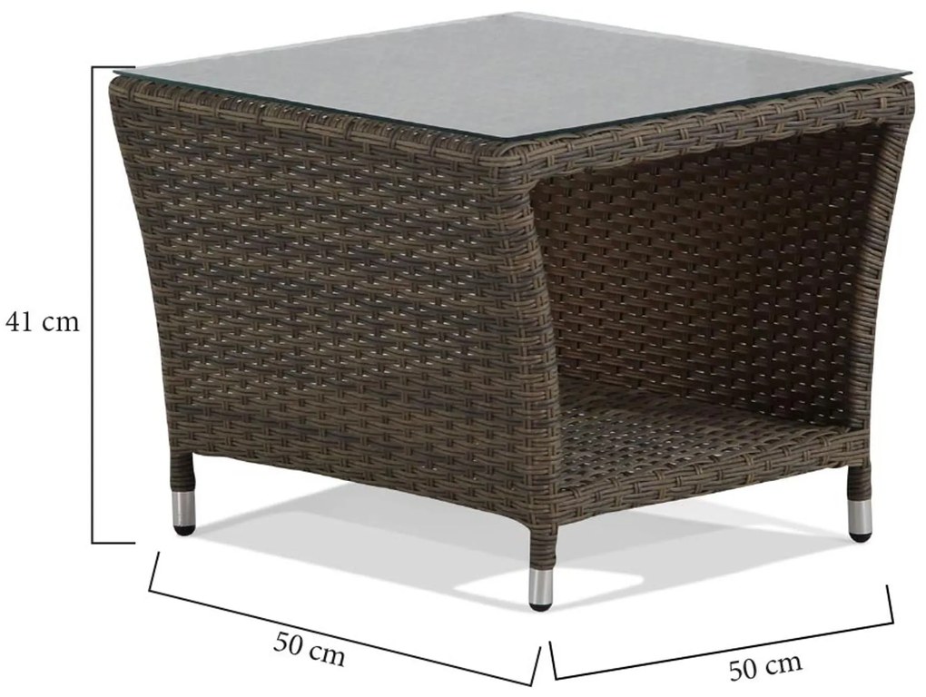 Bistroset 2 personen Wicker Grijs Garden Collections Detroit