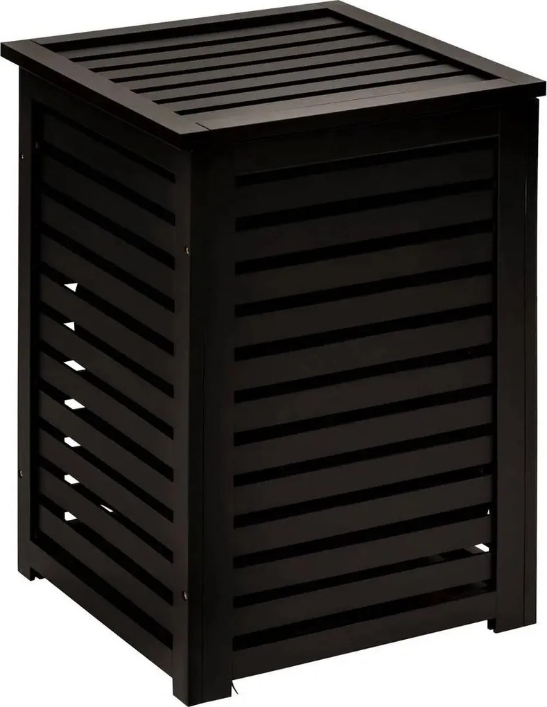 5Five wasmand met deksel– 65 L – Zwart – Bamboe – Ventilerend en duurzaam