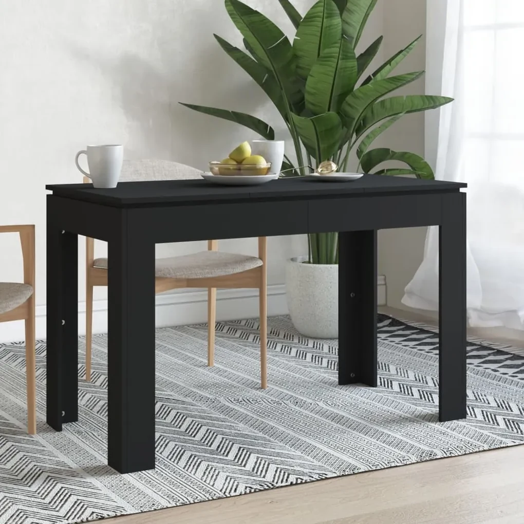 vidaXL Eettafel 120x60x76 cm bewerkt hout zwart