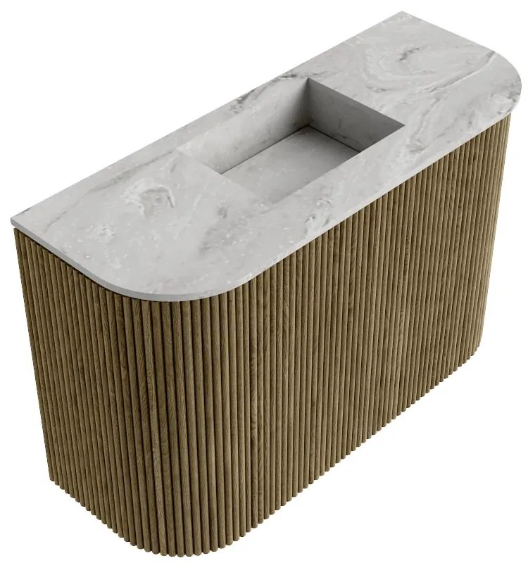 Mondiaz Joya DLux 65cm toiletmeubel ronding links/rechts dusk met wastafel faye midden zonder kraangat glace