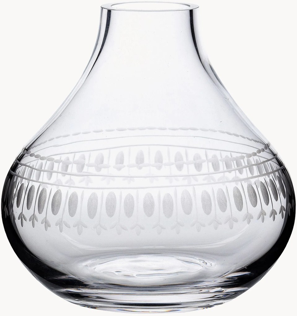Mondgeblazen kristallen vaas Ovals, H 11 cm