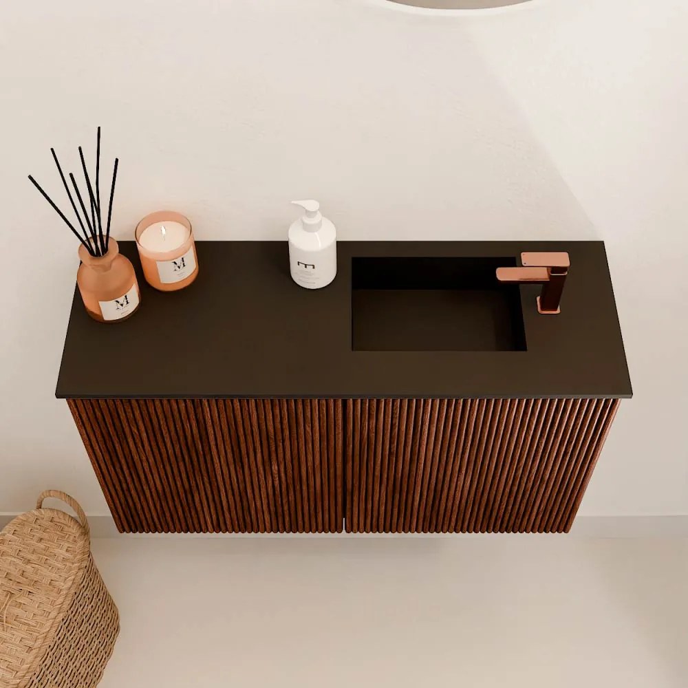 Mondiaz Joya 70cm toiletmeubel ruby met wastafel faye rechts 1 kraangat urban