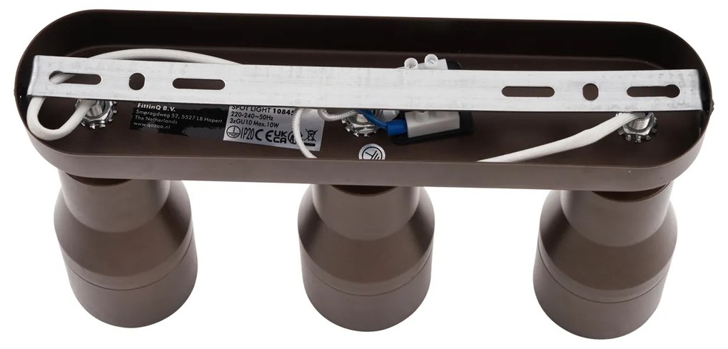 Afgeronde plafondspot donker brons GU10 50mm 3-lichts - Stanley