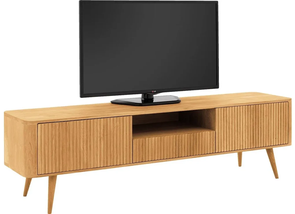 Goossens Tv Meubel Seppe, 2 deuren 1 lade 1 open vak 180 cm breed
