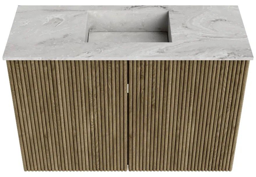 Mondiaz Joya DLux 60cm toiletmeubel dusk met wastafel faye midden zonder kraangat glace