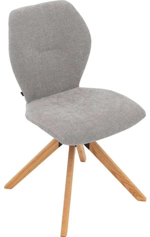 Goossens Eetkamerstoel Hera grijs stof leuning, modern design