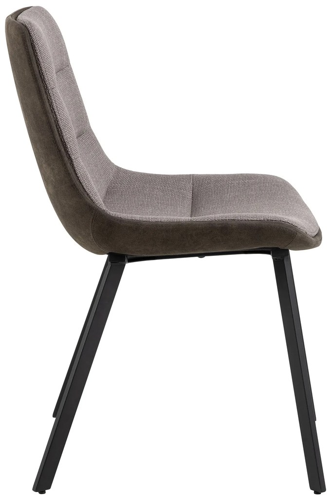 IDA Lichtgrijs Taupe / Bruin Antraciet (stof Basel 34/Preston 96) - MODERNE GESTOFFEERDE STOEL VOOR WOONKAMER/EETKAMER LOFT