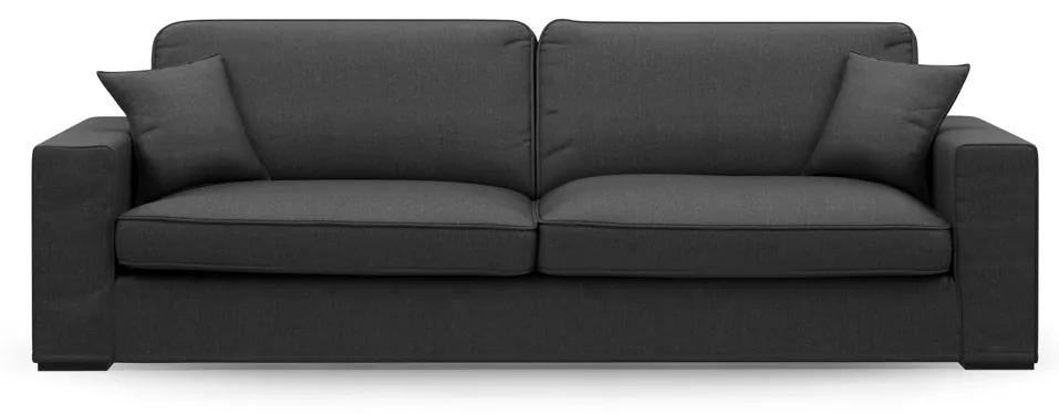 Rivièra Maison - Selana Sofa 3,5 Seater, linen, charcoal - Kleur: zwart