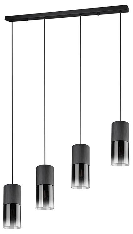 Eettafel / Eetkamer Moderne hanglamp zwart 4-lichts - Huygen Modern E27 Binnenverlichting Lamp