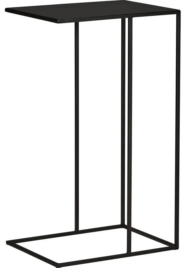 Goossens Bijzettafel Jill, metaal zwart, elegant chic, 30 x 70 x 40 cm