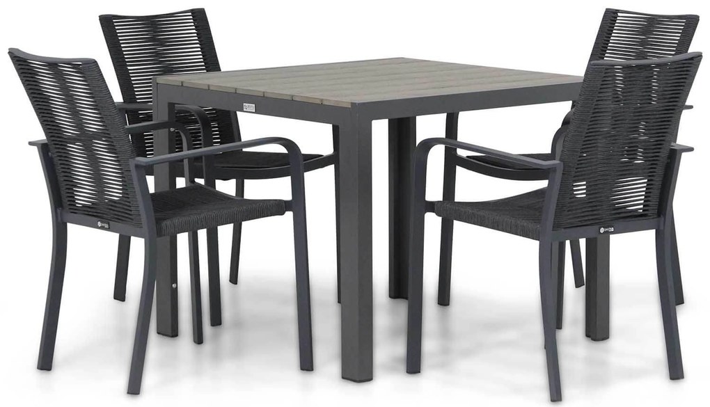 Tuinset 4 personen 92 cm Aluminium/Rope Grijs Santika Furniture Santika
