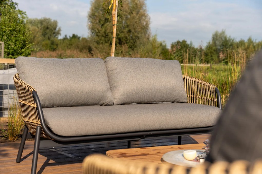 Stoel en Bank Loungeset Wicker Taupe 5 personen Coco Nathan/Pacific