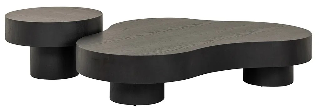 Richmond Interiors Bogor Grote Salontafel Set Organisch Dark Coffee - 143 X 103cm.