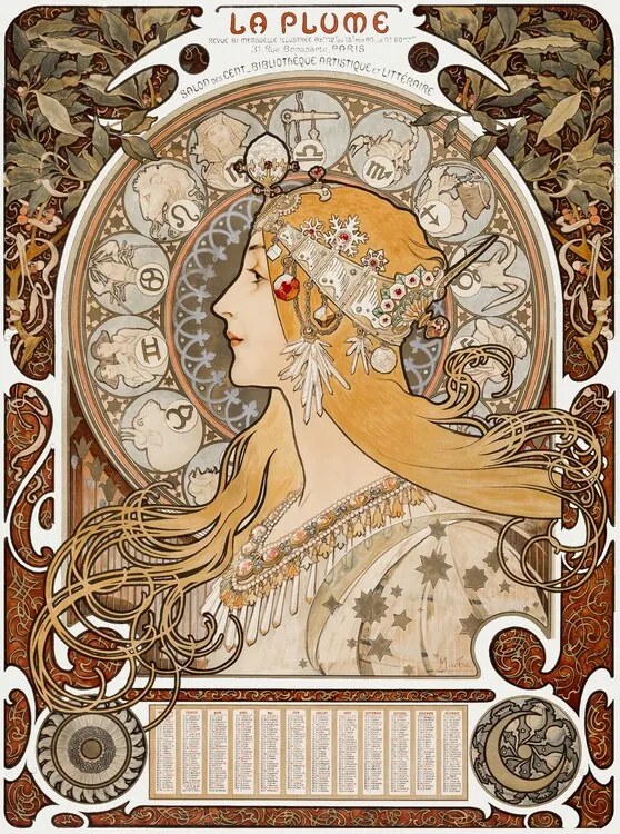 Kunstreproductie Poster for the magazine “La plume”, Alfons Mucha