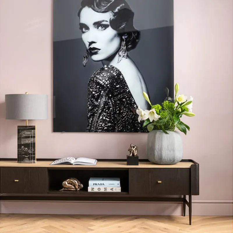 Kare Design Milano Zwart Design Tv-meubel - 200x40x55cm.