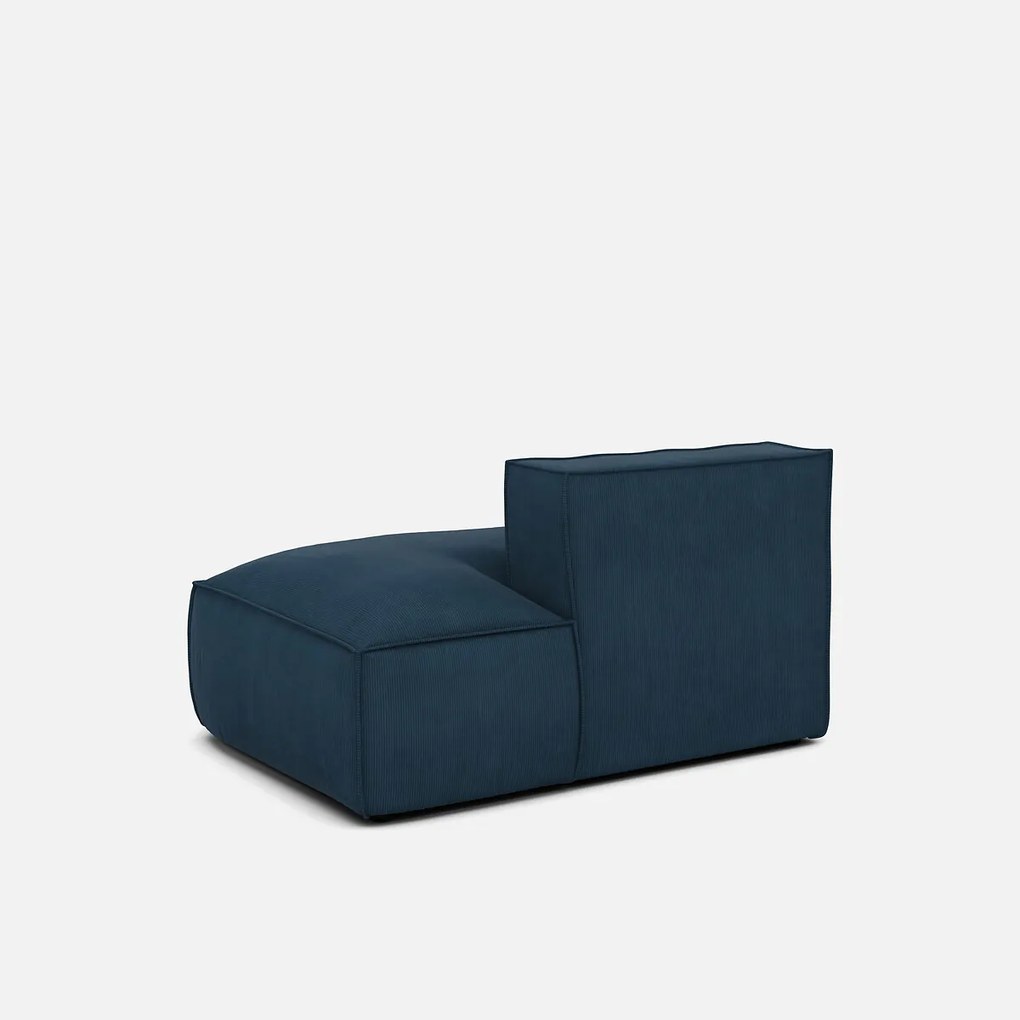 Loungebank element rechts voor modulaire bank, in ribfluweel, SEVEN