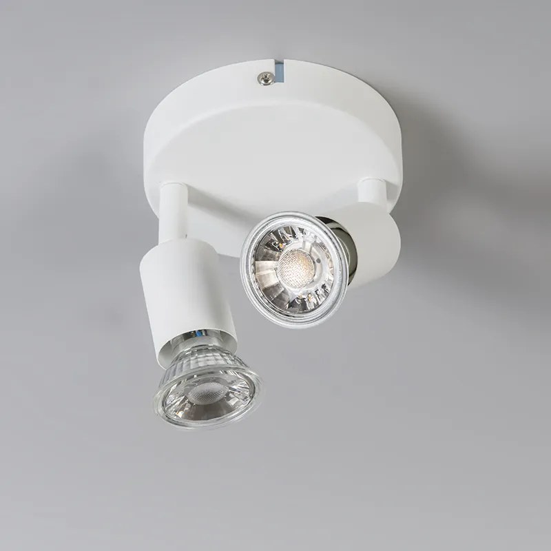 Moderne spot wit kantelbaar rond 2-lichts - Jeany