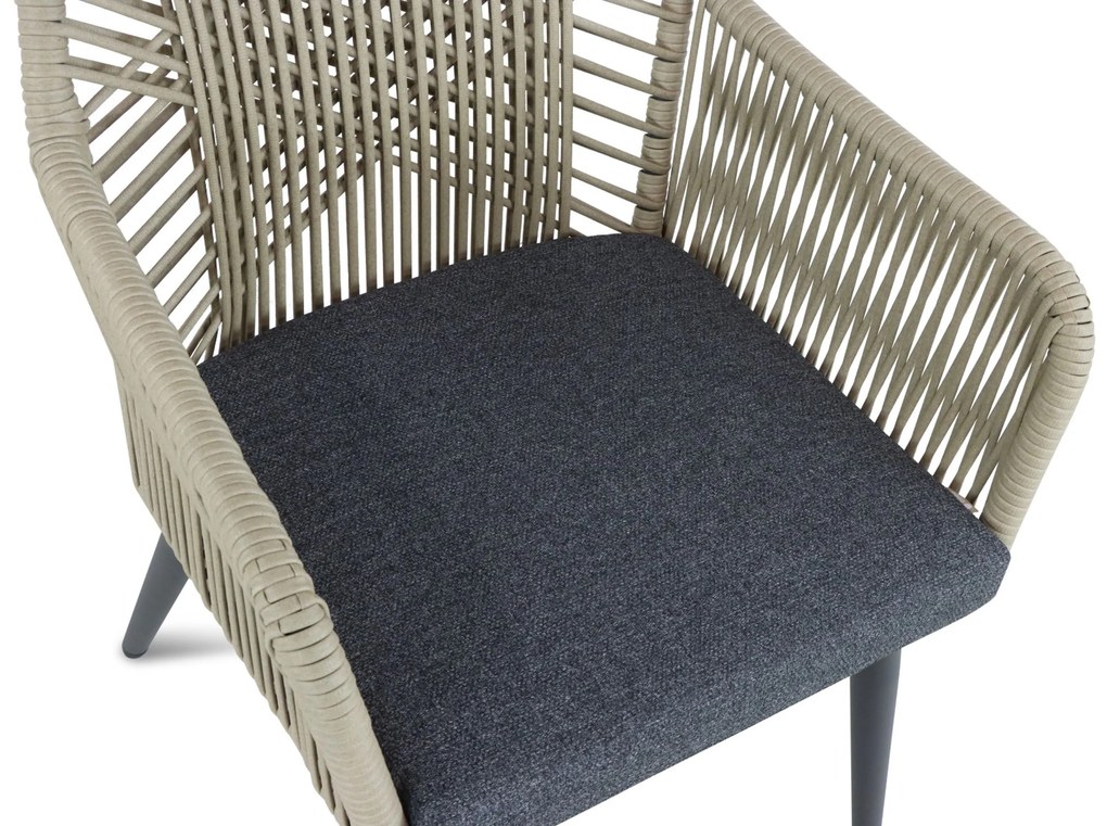 Tuinstoel Aluminium/rope Taupe-naturel-bruin Coco Vedra