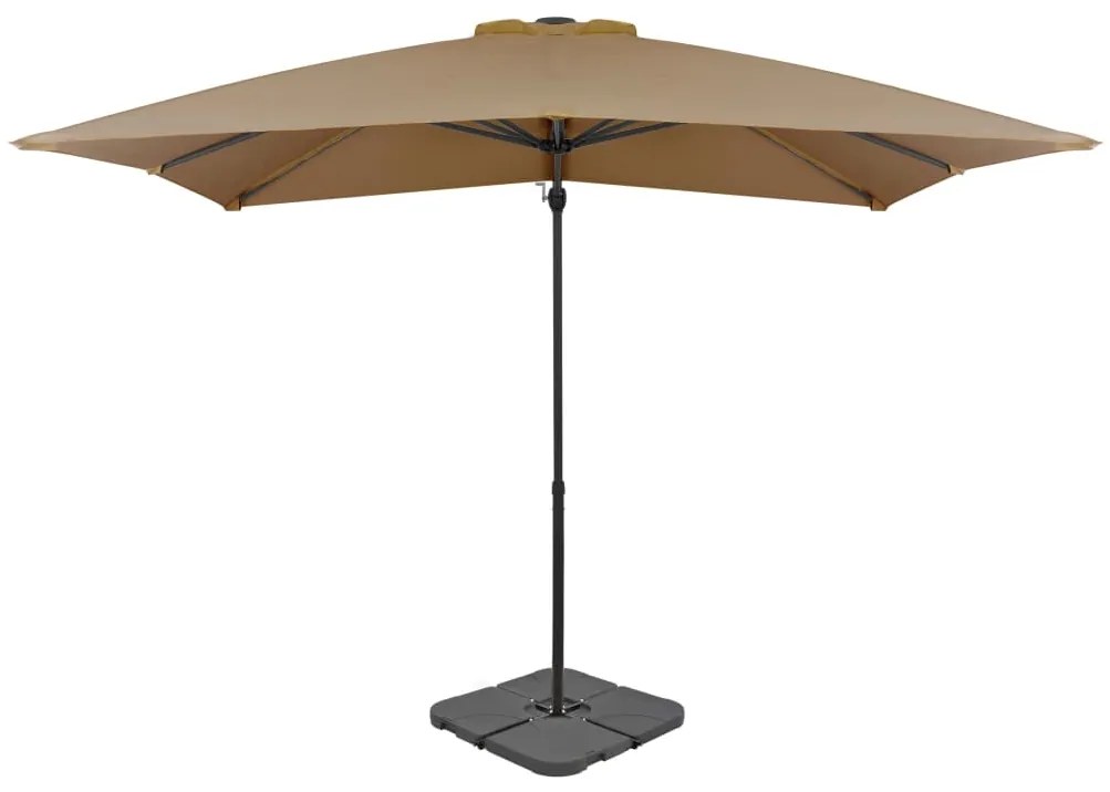 vidaXL Parasol met draagbare voet taupe