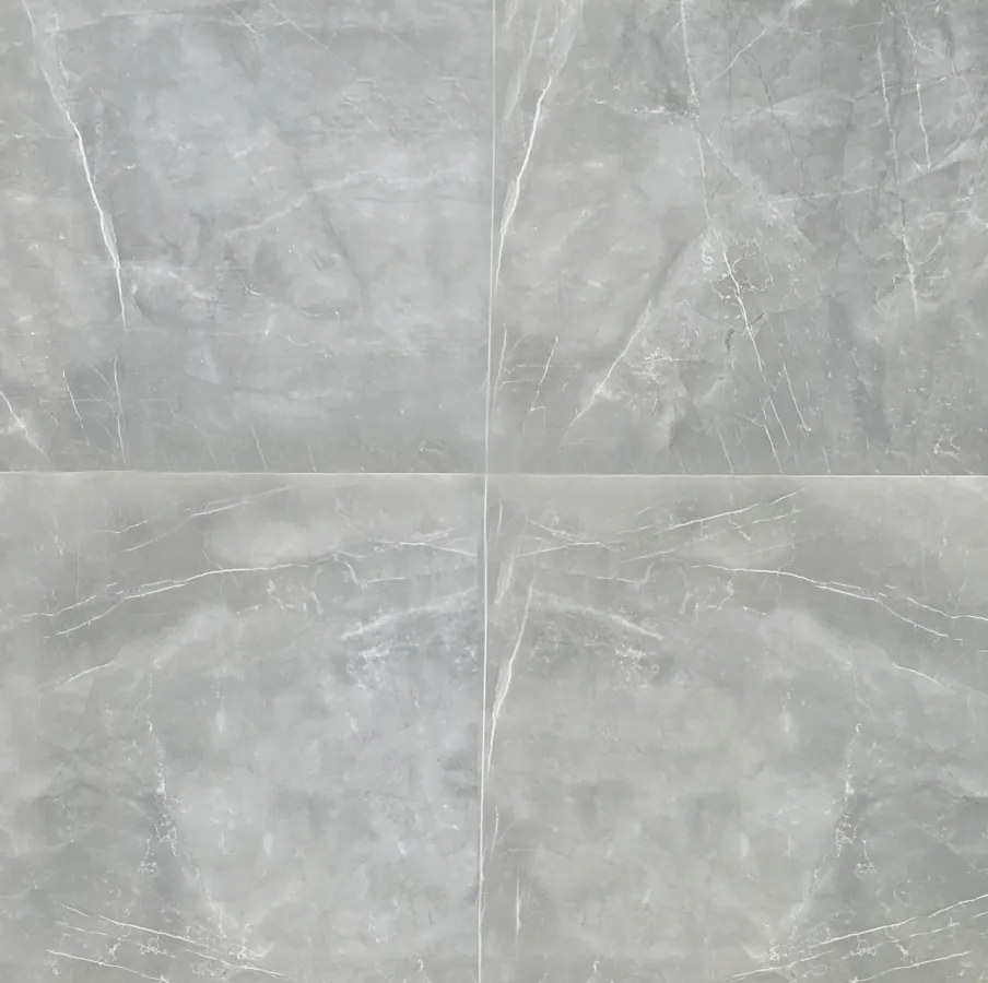 Hoogglans Vloertegel 80x80 Cm Arma Licht Grijs Marmerlook NR70
