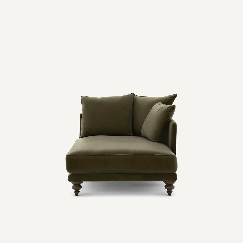 Longchair in fluweel, Lazare