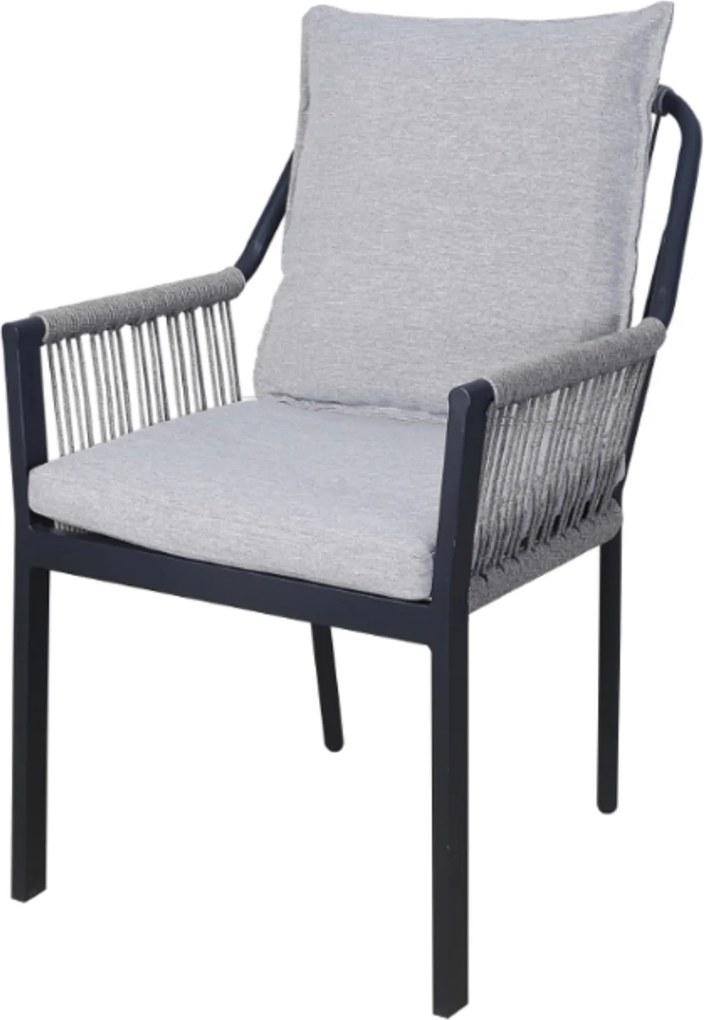 Fleur dining tuinstoel aluminium antraciet rope