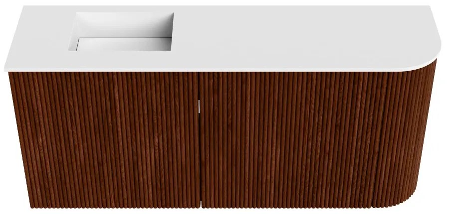 Mondiaz Joya 90cm toiletmeubel ronding rechts ruby met wastafel faye links zonder kraangat talc