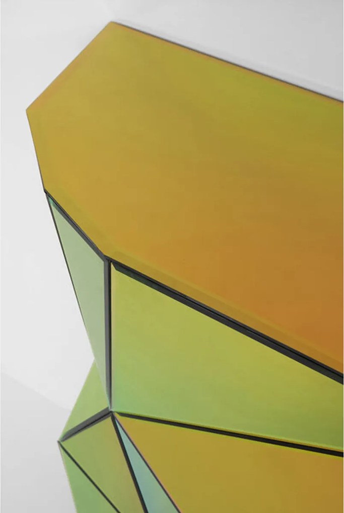 Design Sidetable Gekleurd Glas - 127 X 38.5cm.